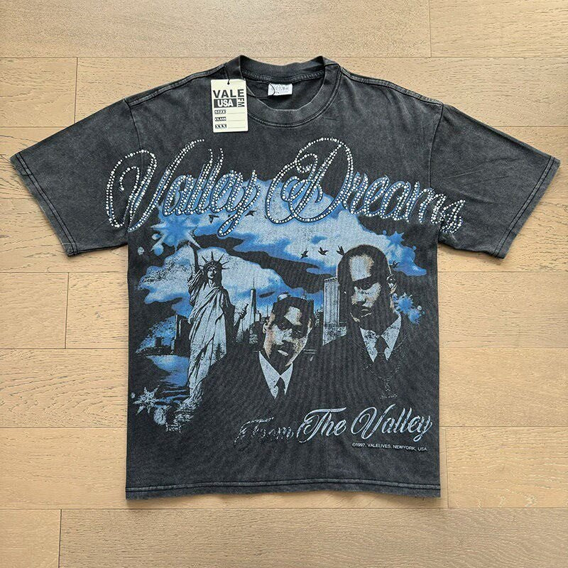 Retro Print Trendy High Street Style Men's T-shirt