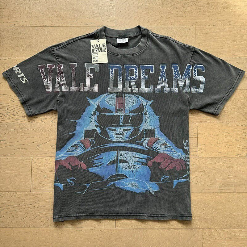 Retro Print Trendy High Street Style Men's T-shirt