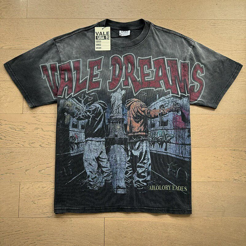 Retro Print Trendy High Street Style Men's T-shirt