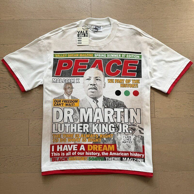 Retro Print Trendy High Street Style Men's T-shirt