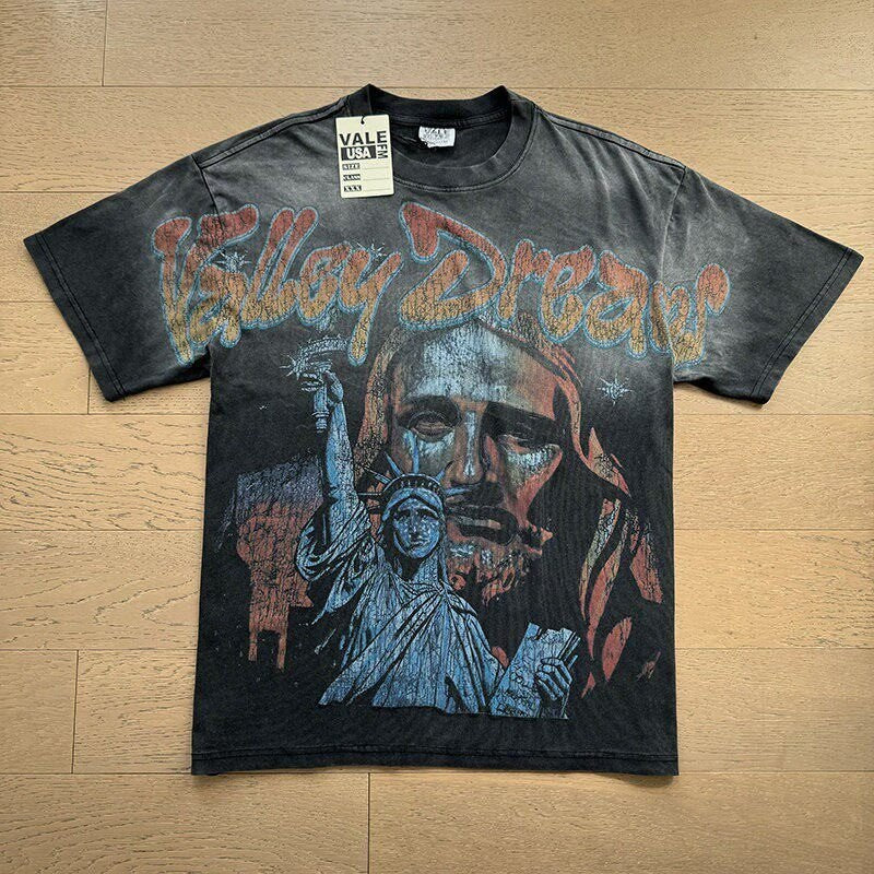 Retro Print Trendy High Street Style Men's T-shirt