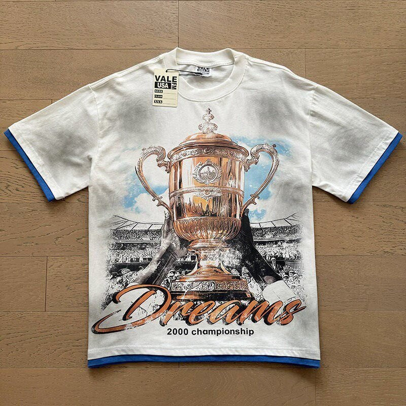 Retro Print Trendy High Street Style Men's T-shirt