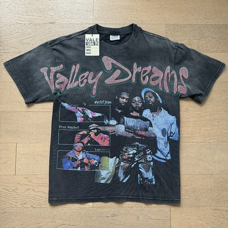 Retro Print Trendy High Street Style Men's T-shirt