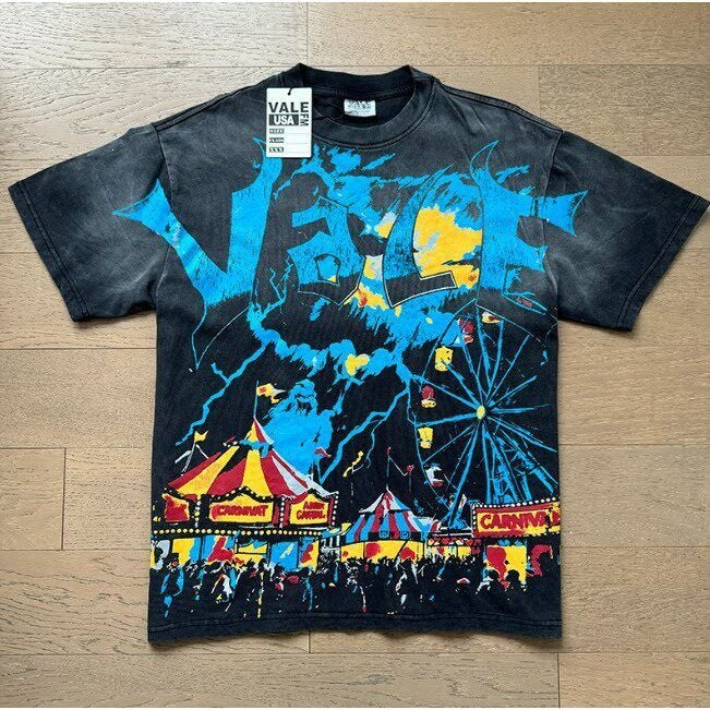 Retro Print Trendy High Street Style Men's T-shirt