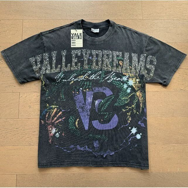 Retro Print Trendy High Street Style Men's T-shirt