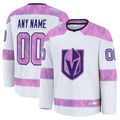 Renely Custom VG.Knights White 2024 Hockey Fights Cancer Practice Jerseys
