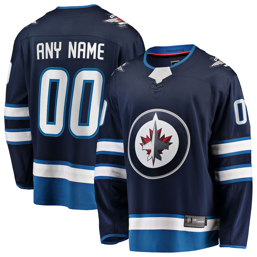 Renely Custom W.Jets Blue Home Breakaway Jerseys