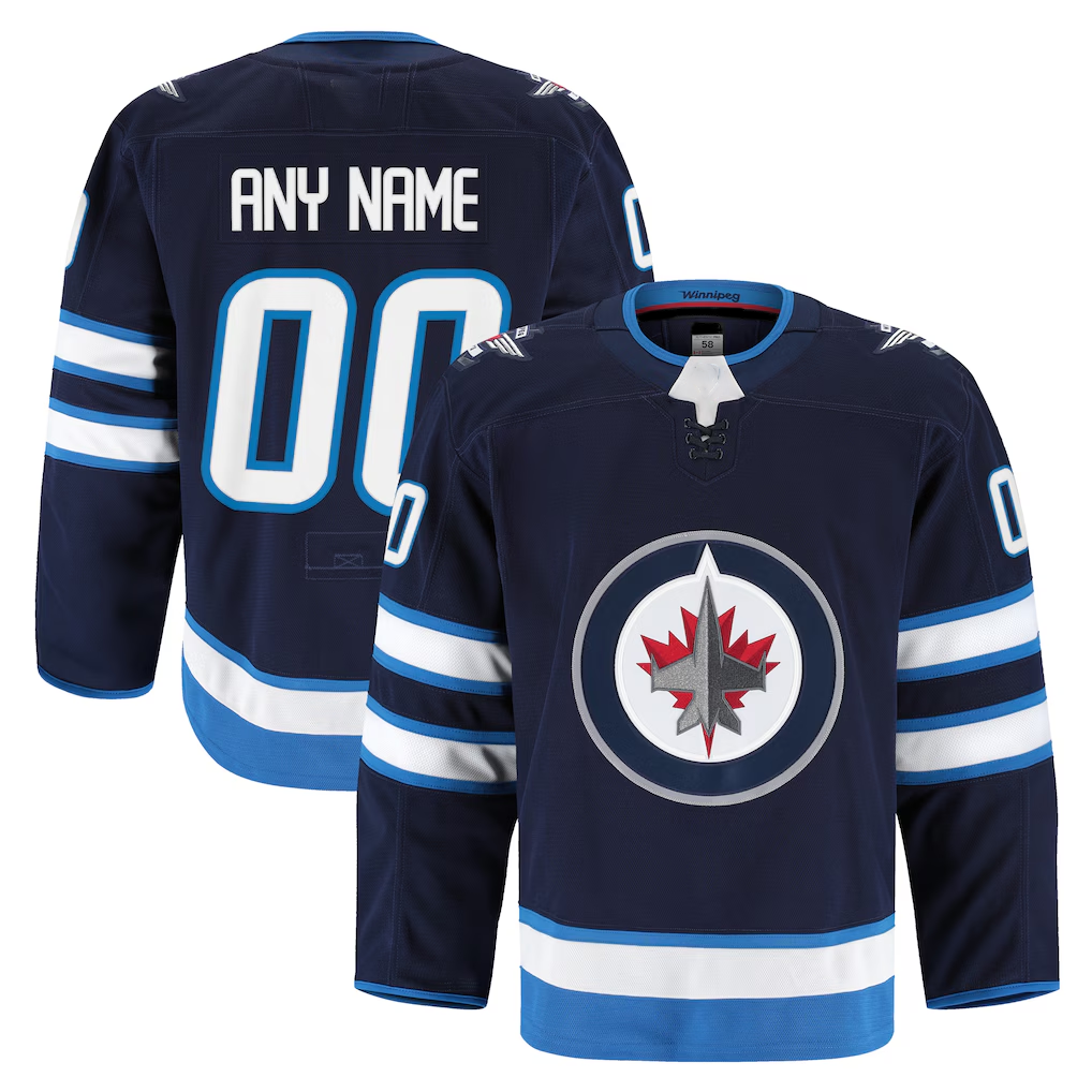 Renely Custom W.Jets Navy Home Authentic Pro Jerseys