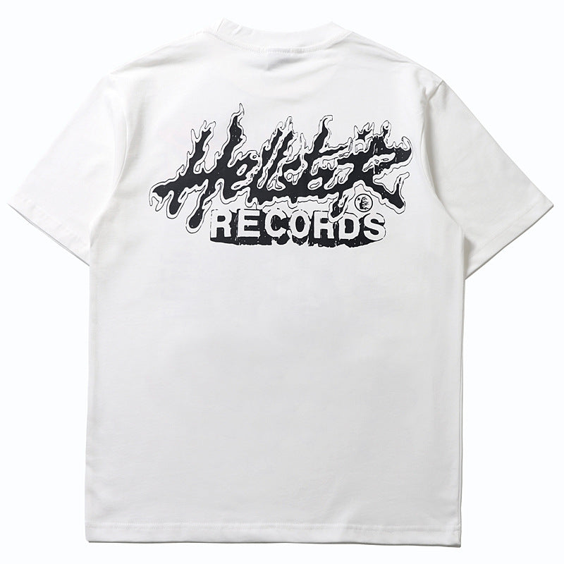 2026 Trendy Wholesale American Flame Boy Portrait Print T-shirt