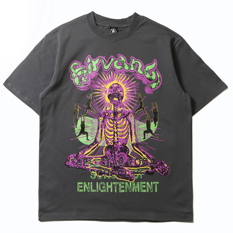 2026 American High Street New Style Short-sleeved Skull T-shirt