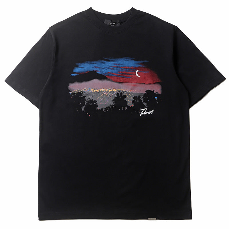 2026 American High Street New REP Urban Night Scene T-shirt